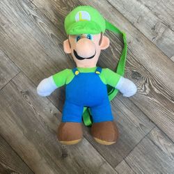 Super Mario Bros Plush Luigi Backpack 