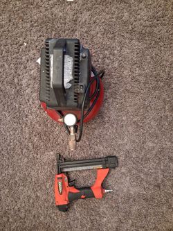 Pancake Air Compressor with Husky Nail Gun