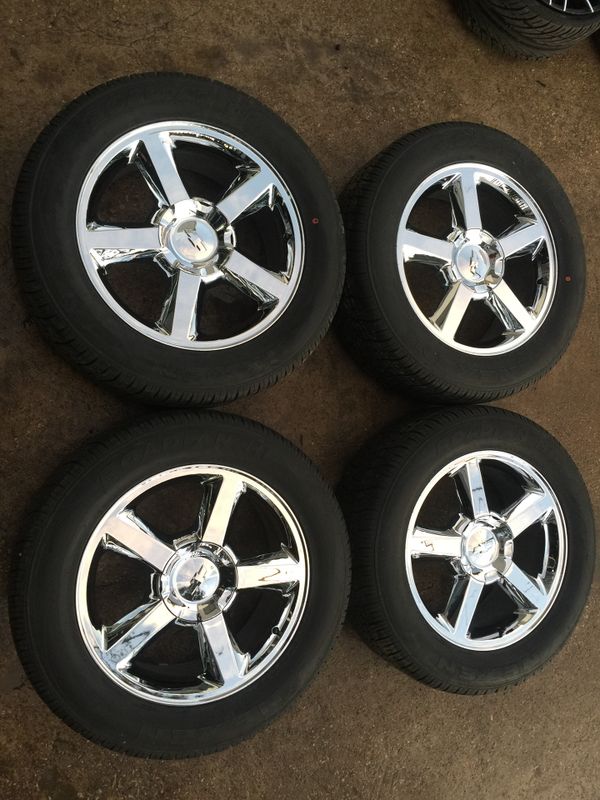Chevy 20” Chrome Rims and Tires 20 LTZ Wheels 20s Silverado Tahoe Rines