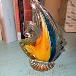 4.5" Blown Glass Angelfish Paperweight