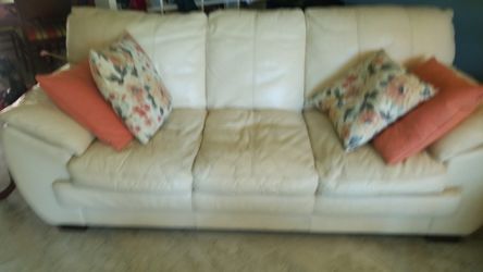 Natuzzi leather full size sofa & ottoman