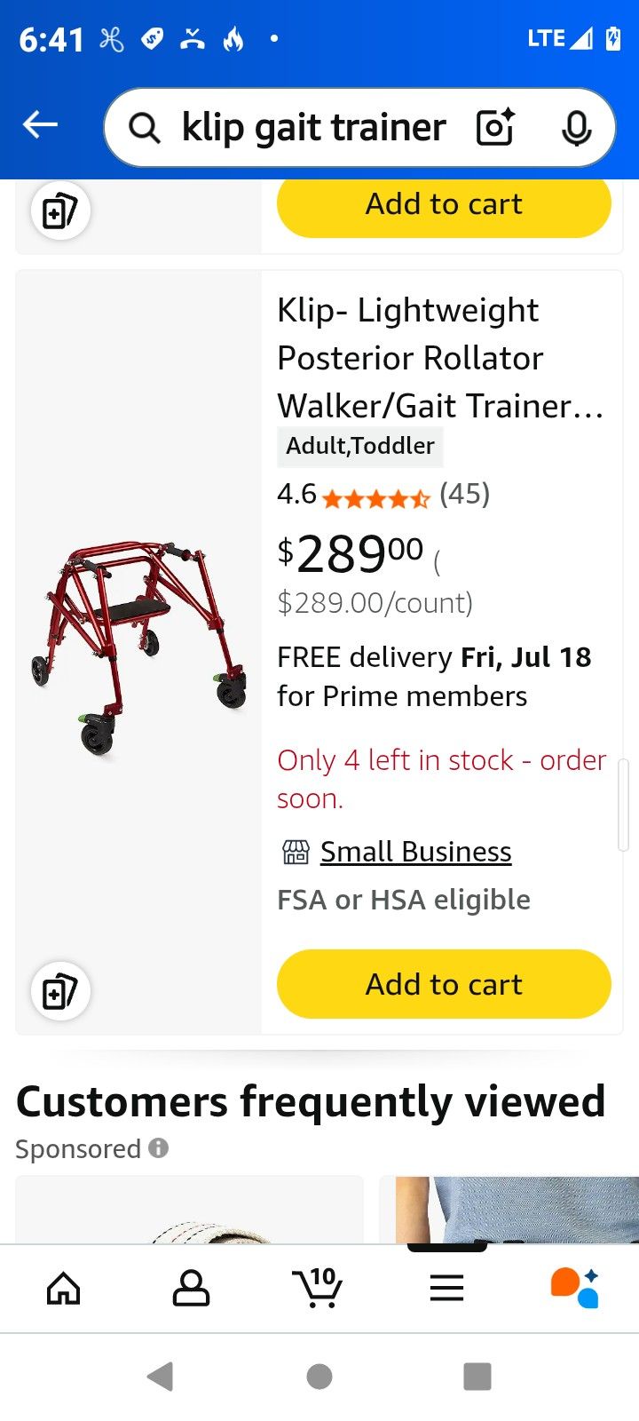 Klip Gait Trainer Walker