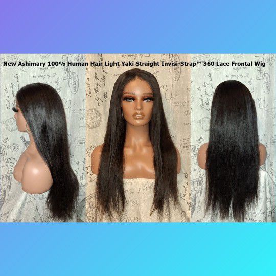 New Ashimary 22" 100% Human Hair Light Yaki Invisi-Strap™ 360 Lace Wig