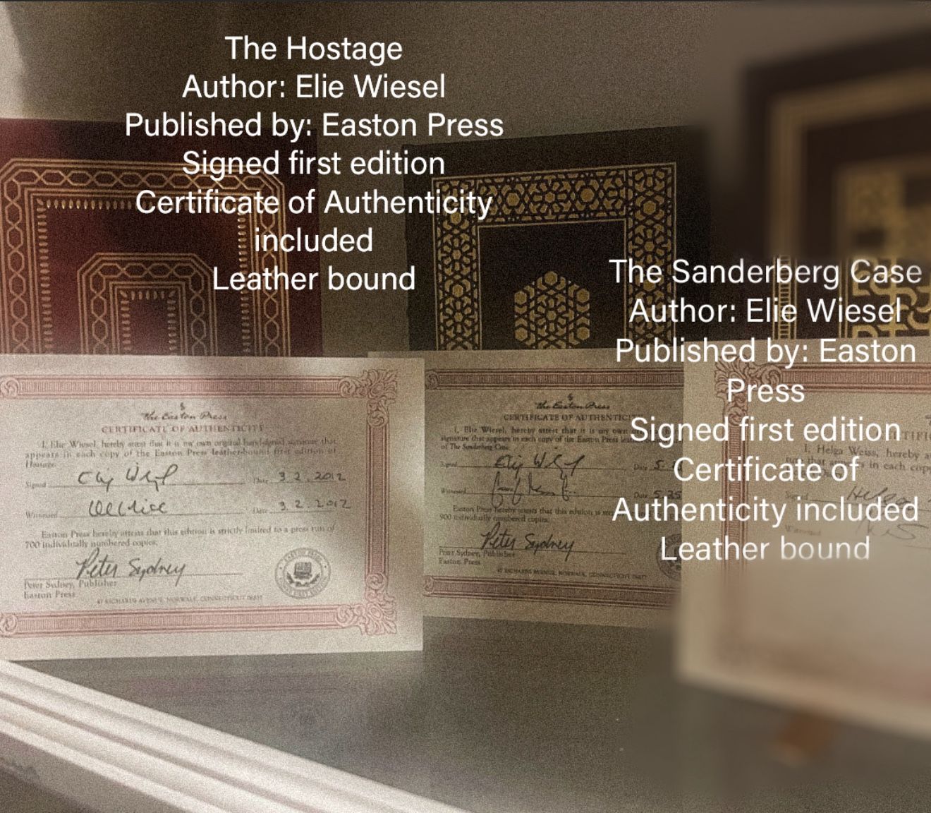 The HOSTAGE & THE SANDERBERG CASE, 1st Edition Signed