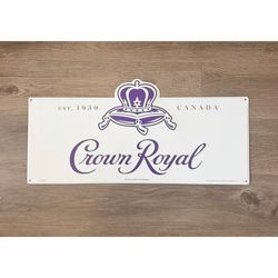 Metal Crown Royale Whiskey Wall Bar Sign 24x9.5”
