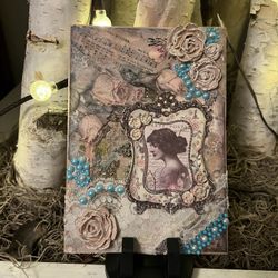 Handmade Local Artist CUSTOM ORDERS Christmas Tree Ornament Clay Decoupage Gift