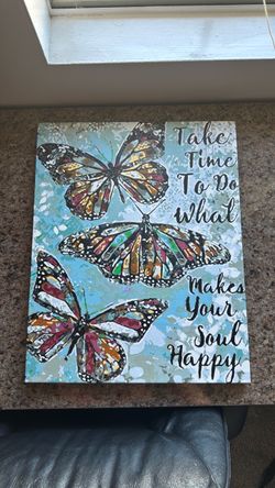 Butterfly Inspirational Quote Canvas Wall Art