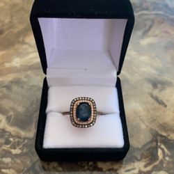 Rose Gold Blue Amythest Ring 