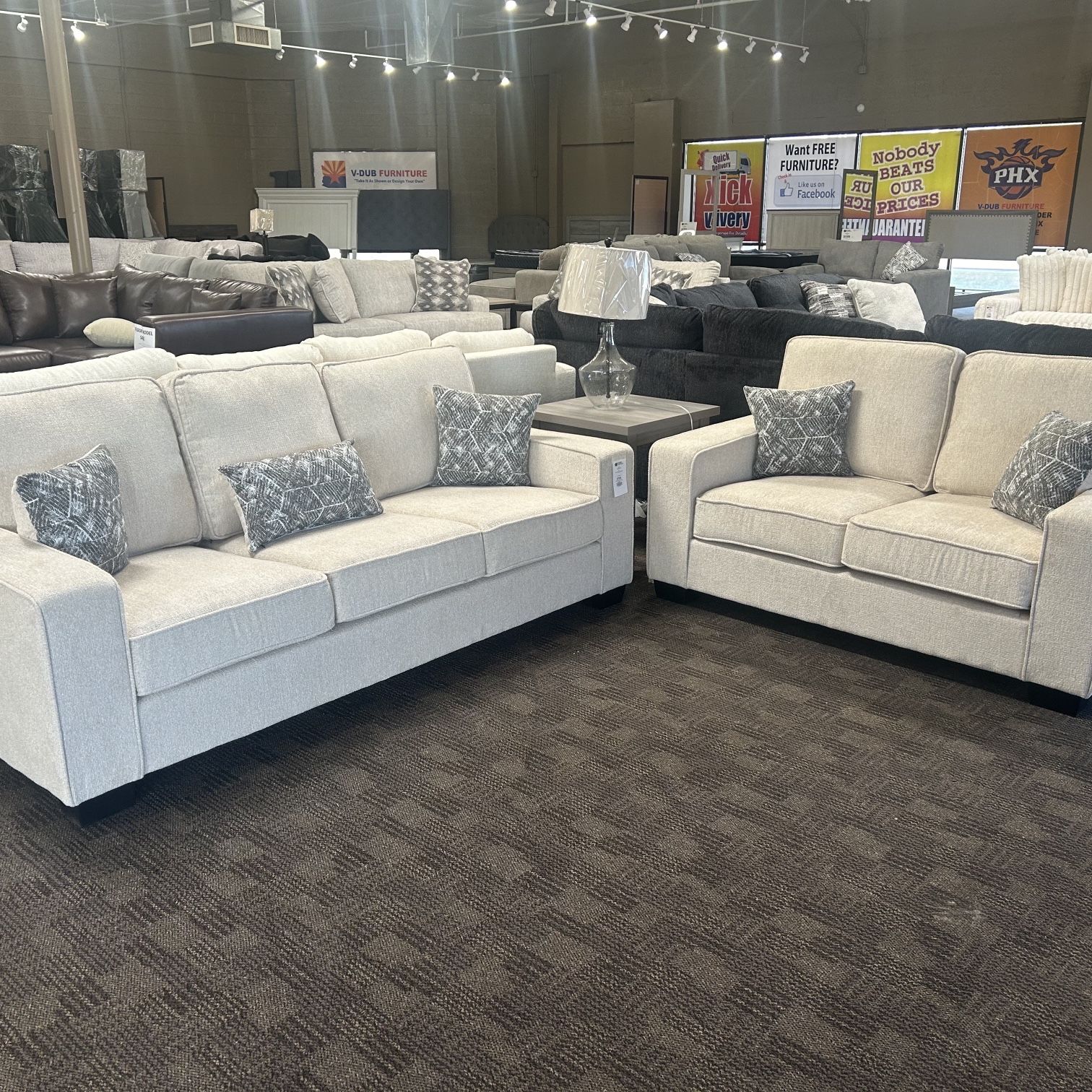 New beige Cream sofa And Love Seat Set