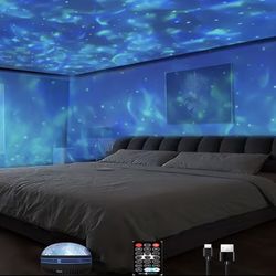 1pc Star Projector, Galaxy Projector, Water Ocean Wave Projector For Bedroom Night Light Room Decor