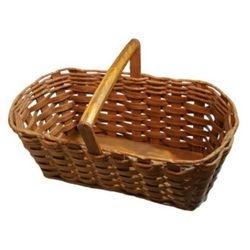 basket handmade Appalachian market rectagle basket with solid wooden bottom 