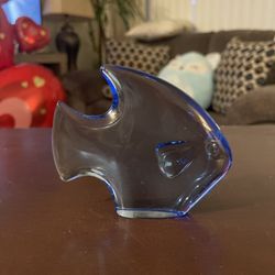 Vintage Blue Murano Glass Angel Fish Sculpture/Paperweight
