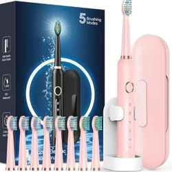 NEW Power Electric Sonic Waterproof Toothbrush IN PINK