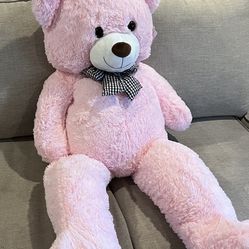 New MorisMos Giant Teddy Bear 5ft, Huge Teddy Bear Pink 55inch, Life Size Bears for Girlfriend Girls 
