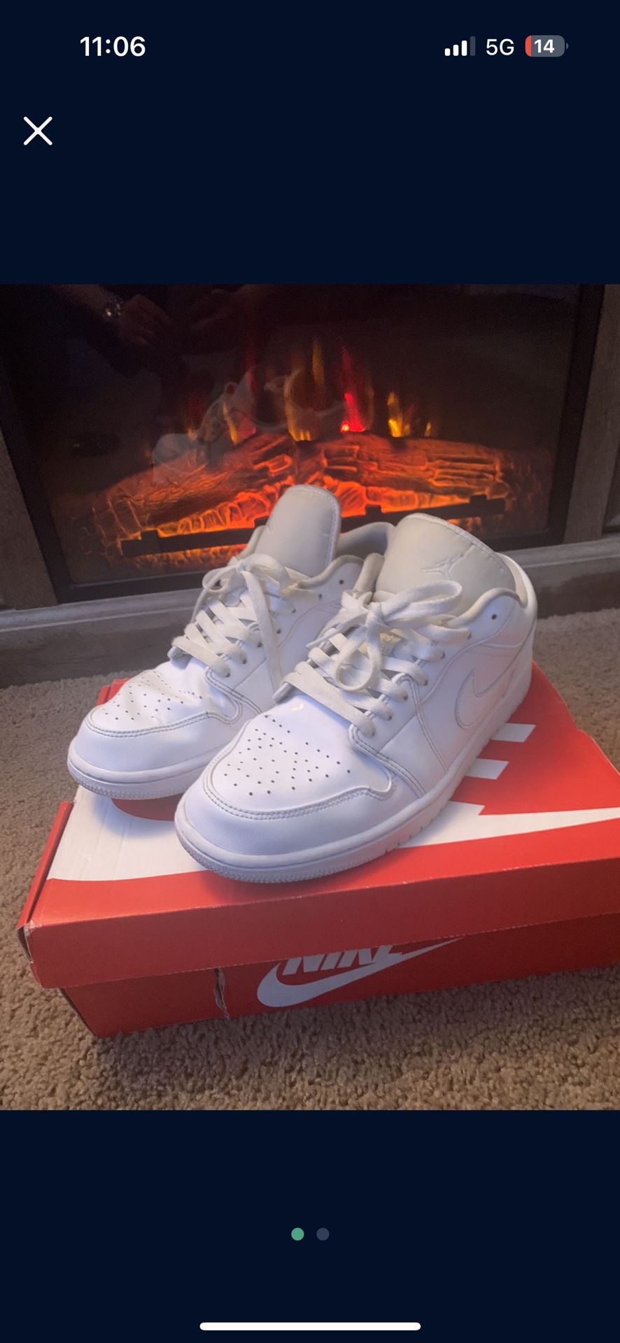 Tripple White Air Jordan 1 low Men’s 10.5