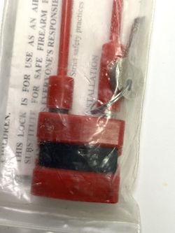 NEW RED CABLE FIRE ARM SAFETY LOCK & KEY