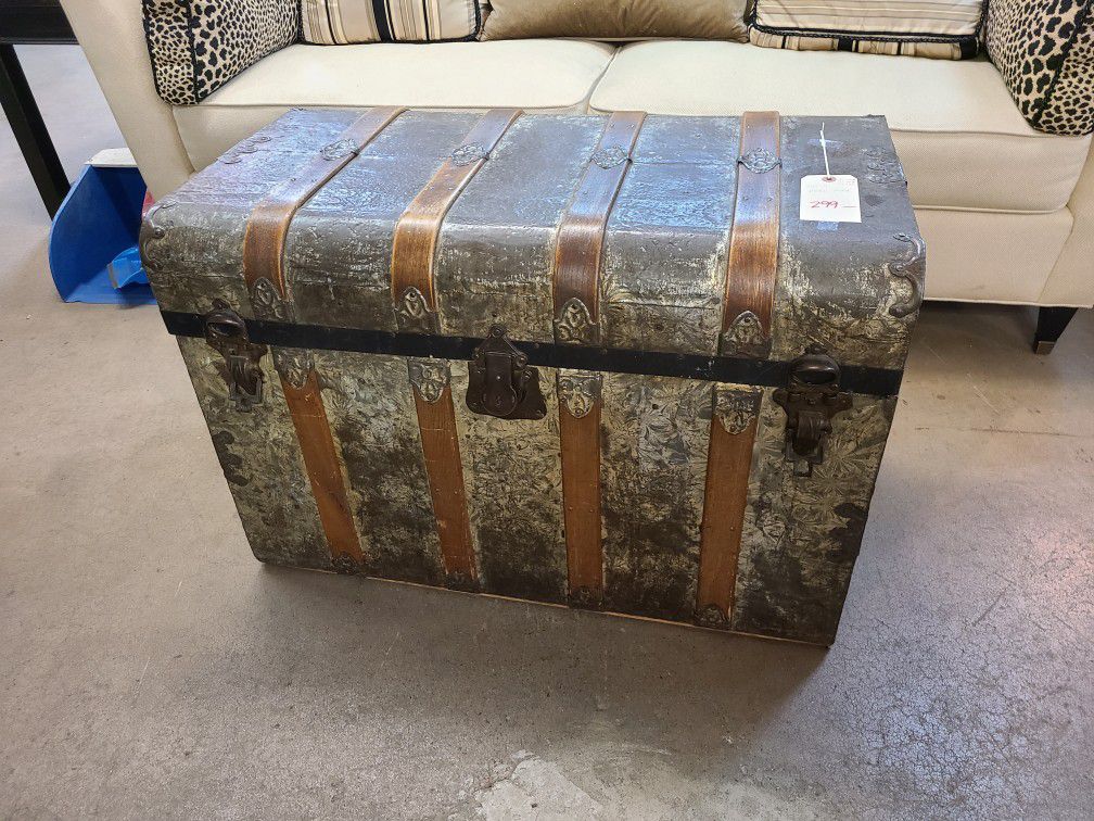 Trunk Antique metal 🌞 Another Time Around Furniture 2811 E. Bell Rd
