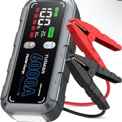 6000A Car Battery Jump Starter, 65W Quick Charger, 26800mAh Jump Starter Battery Pack(All Gas/12L Diesel) with Booster, 12V Portable Jump Starter with