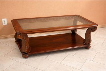 Glass top coffee table
