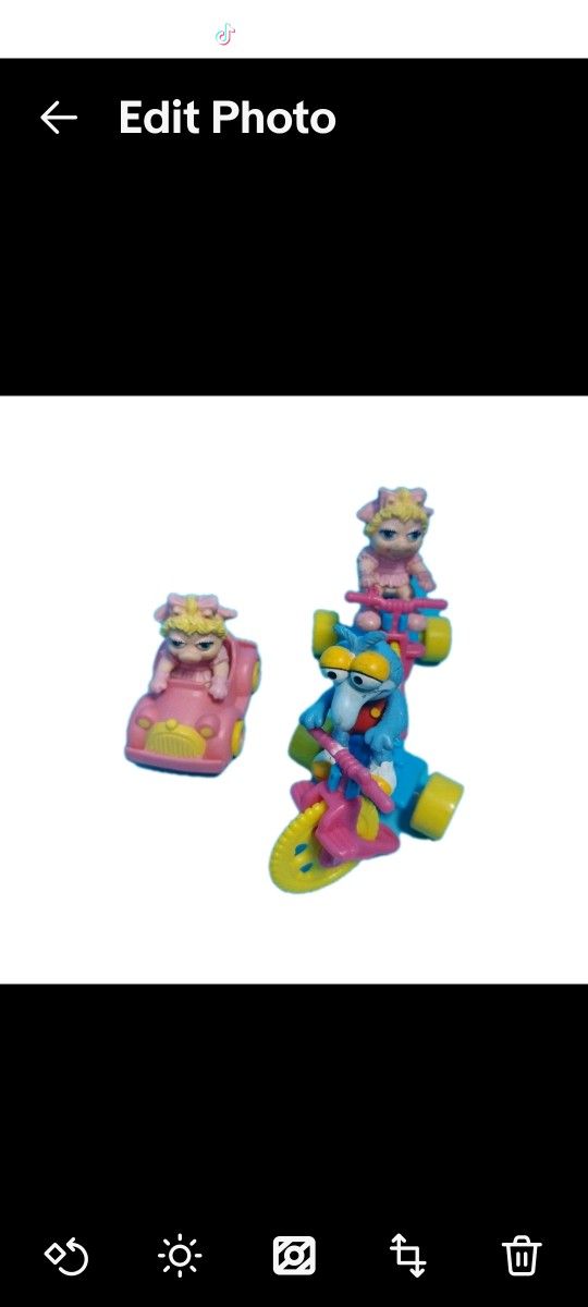 Vtg 1986 Muppet Babies McDonald’s Happy Meal Toys – Set of 3 – Miss Piggy Fozzie Scooter Bike