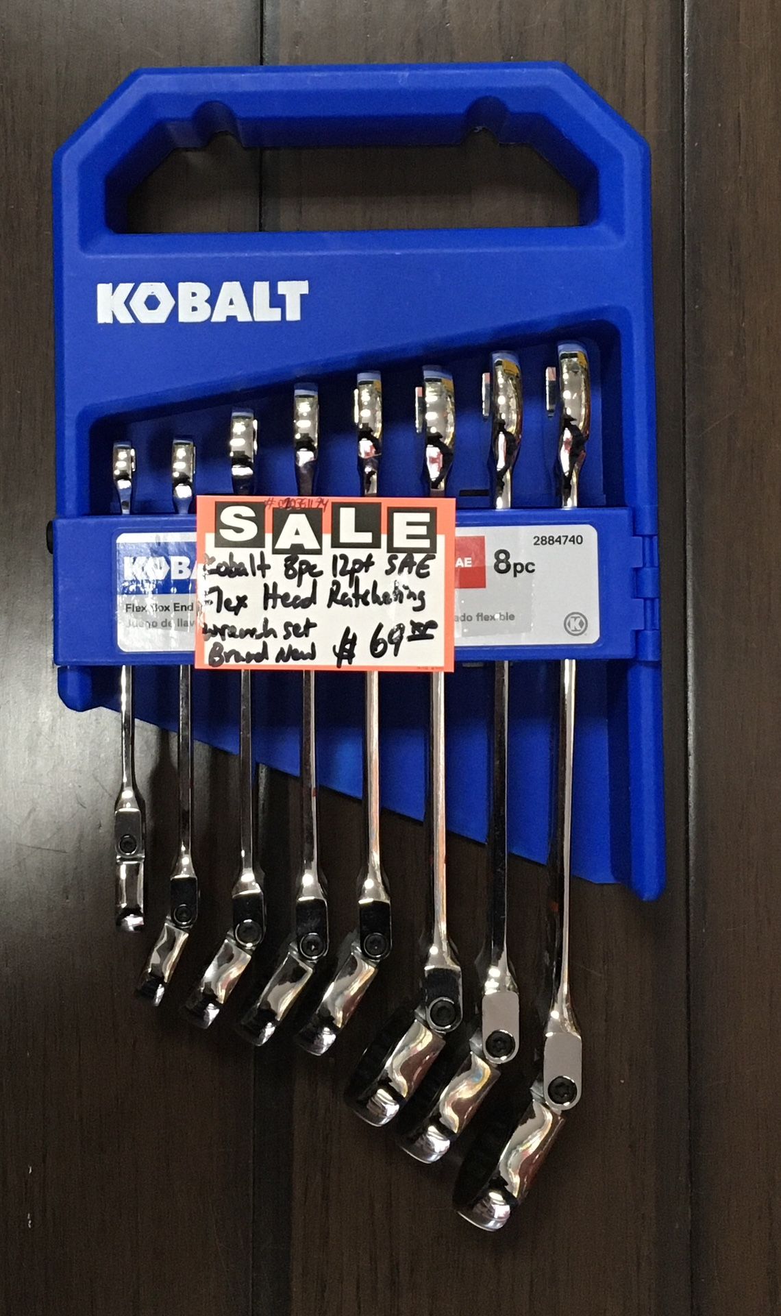 Kobalt 8pc 12pt SAE Flex Head Ratcheting Wrench Set Brand New