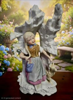 antique German bisque porcelain figurine spill manufactured by Unger, Schneider 10"