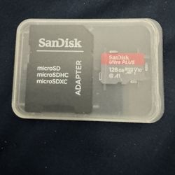Brand New Sandisk Ultra Plus 128gb (#10, A1, V10 & XCi) with Sandisk SD Reader/Converter.