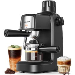 KEENSTAR 3.5Bar Espresso Machine with Milk Frother, 800W Compact Espresso and Cappuccino Machine with Preheating Function, 4 Cup Espresso Maker for Ca