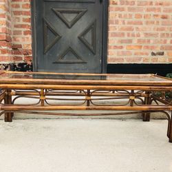 Bamboo Glass Coffee Table 