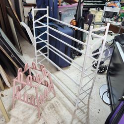 TWO Shoe Racks White And Pink