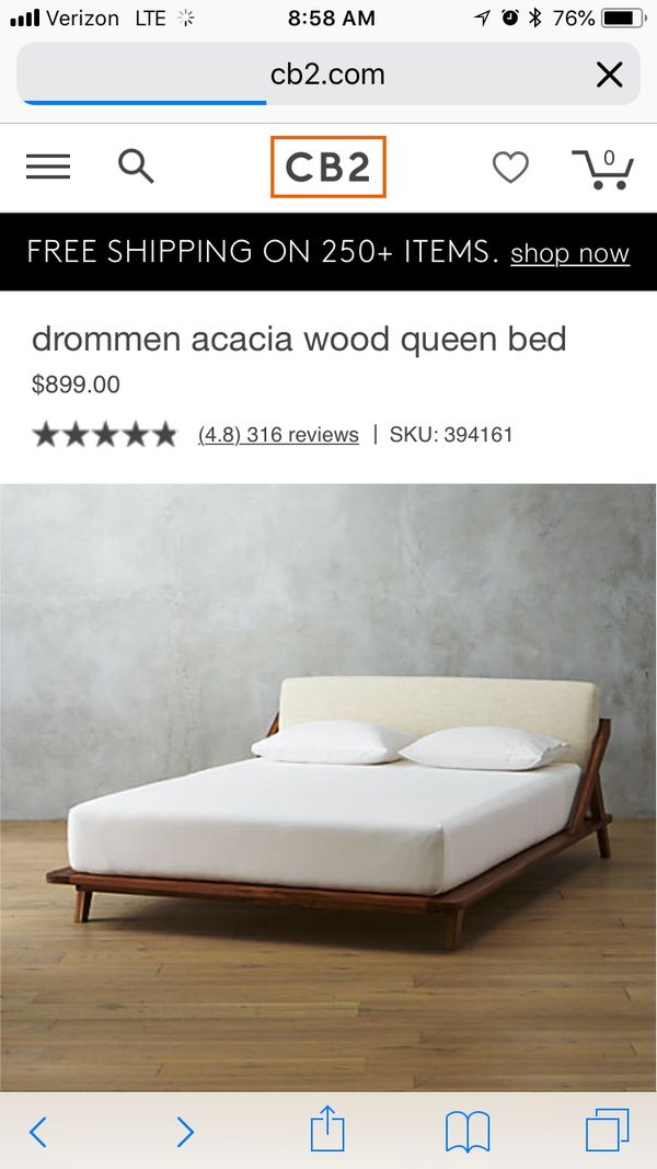 Cb2 Queen Drommen Bed For In San Francisco Ca Offerup Cb2 Queen Drommen Bed