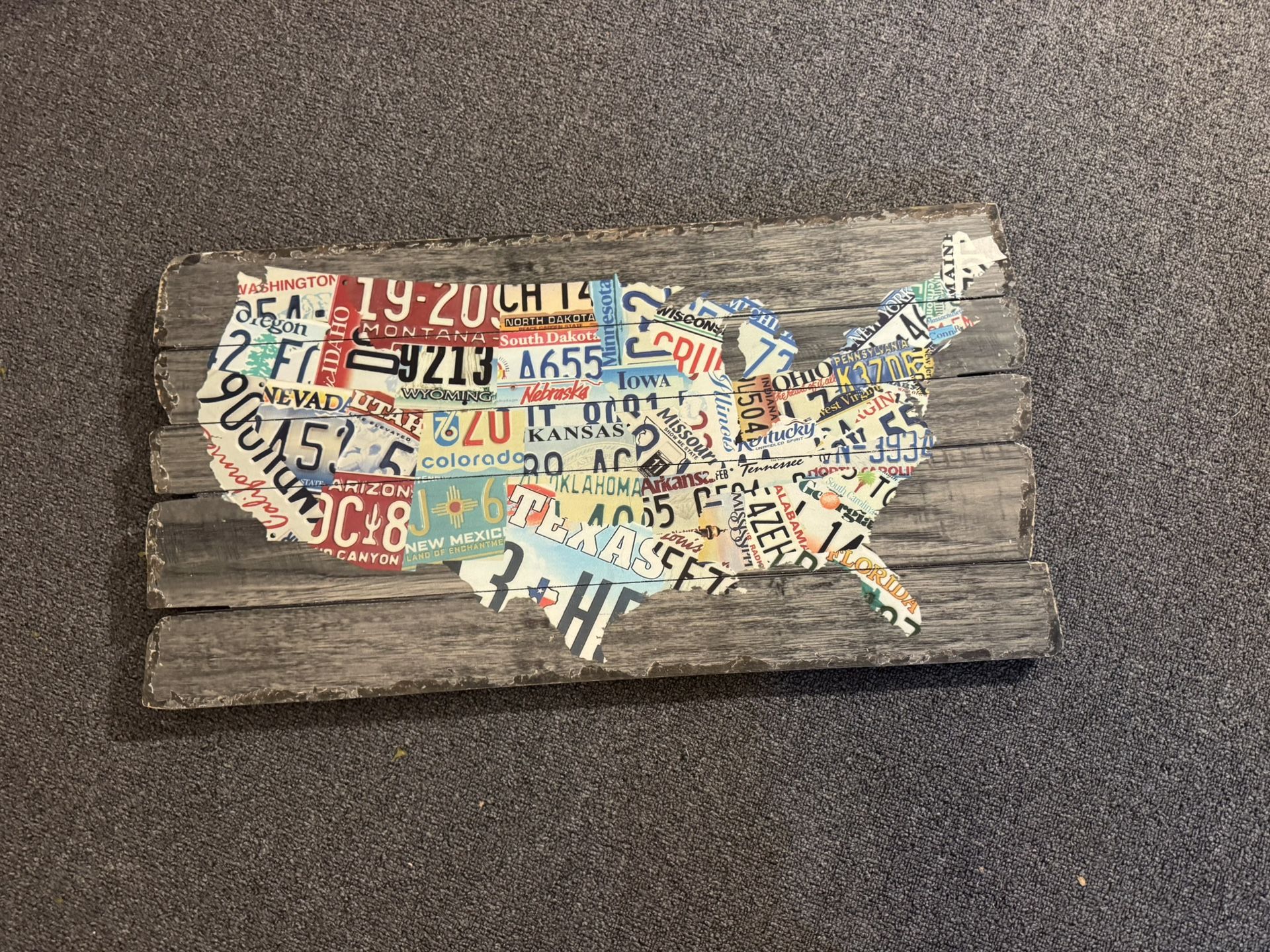 License Plate Map United States STICKER Wall Art Special Edition 30x16