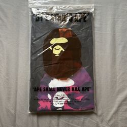 Bape Tee Black/Purple Camo Bape Head Size M