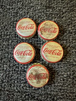 #76 Vintage Coca-Cola Bottle Caps Set of 5