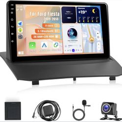 Car Radio Stereo for Ford Fiesta 2009 2010 2011 2012 2013 2014 with Carplay Android Auto - 2+32GB 9 Inch Touch Screen Head Unit for Ford Fiesta with G