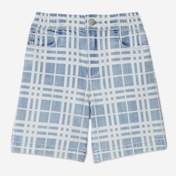 Burberry Kids Check Castel Shorts in Blue IP Check Size 8Y 
