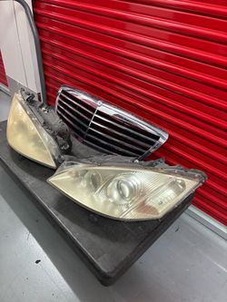 Mercedes S550 headlight left right side headlamp W221 grill