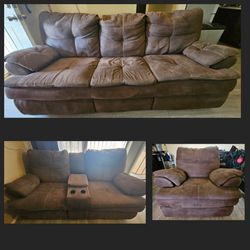 3 Piece Couch/Sofa/Recliner Set