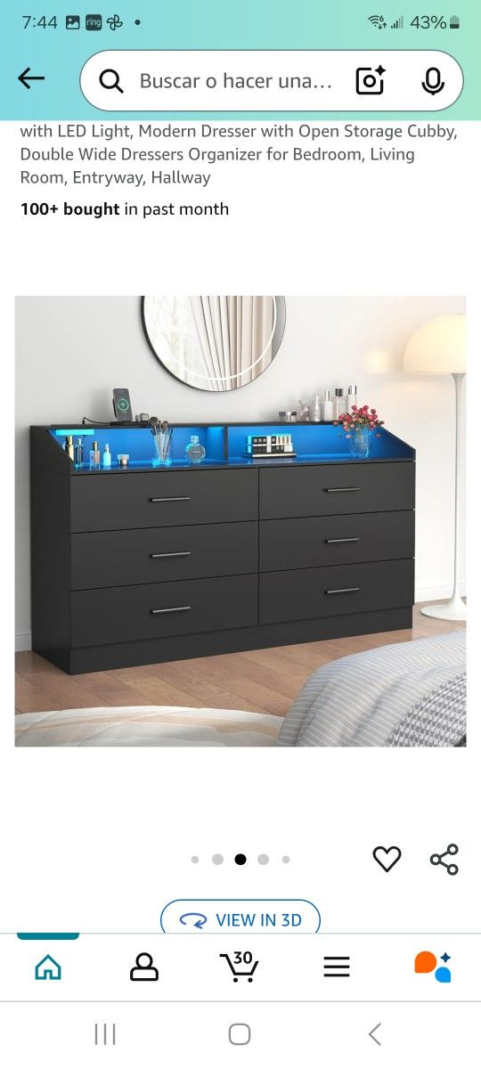 Drawer Dresser 6 Organizer Cabinet for Bedroom, Living Room, Entryway, Hallway