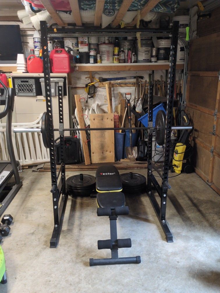 Squat Rack With Weight And Bench