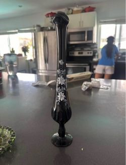 Fenton Hand Painted Swung Vase