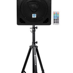 Two 8” Dj Loud Speakers With Stands And Remote