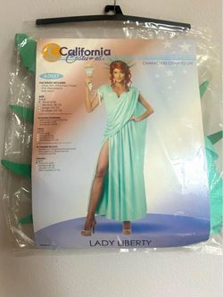 Lady Liberty/ Statue of Liberty Adult Dress Costume Headpiece + Torch Complete