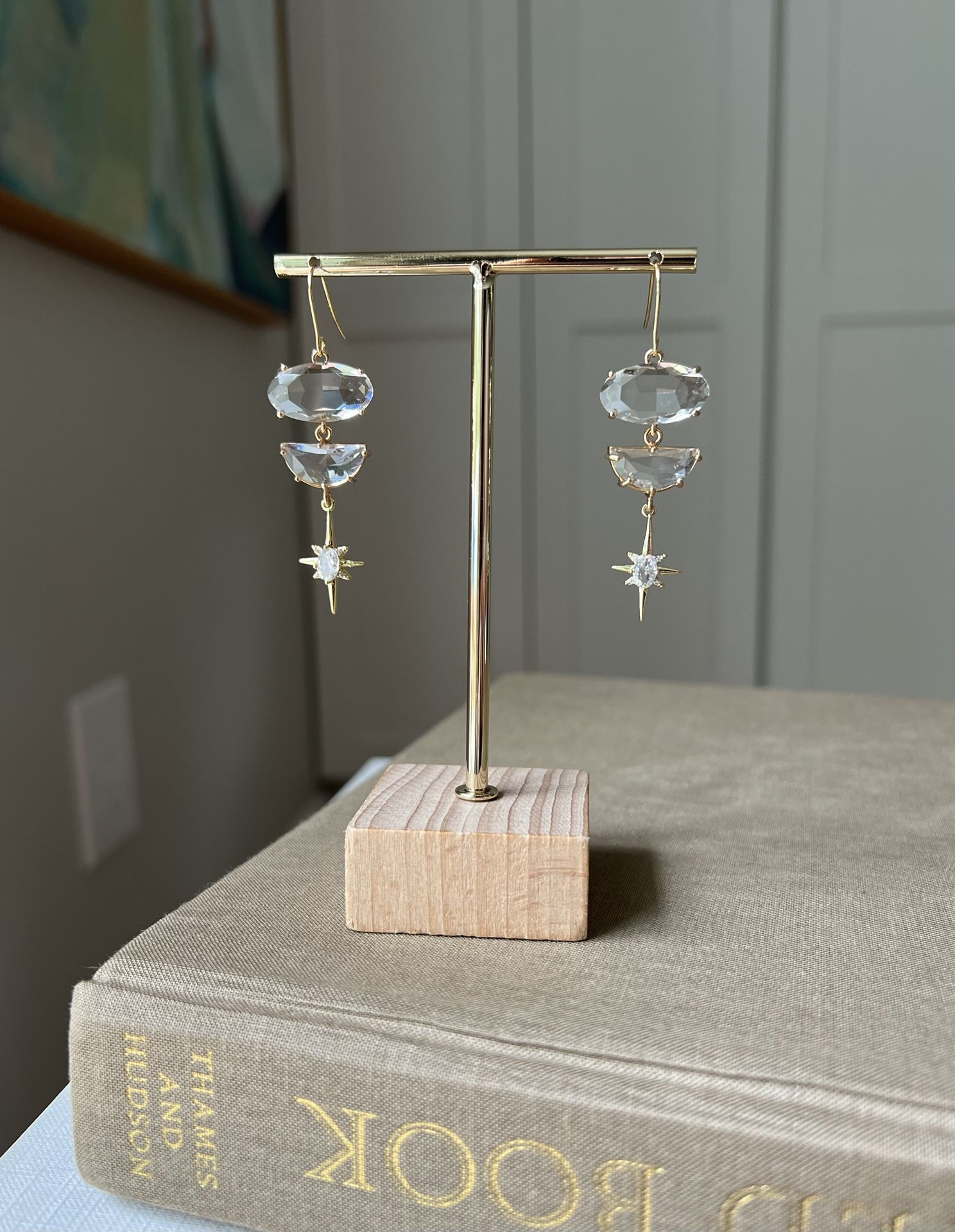 Celestial Dangle Earrings ( 2” ) firm on price