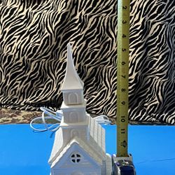 White Church With Music Box  and Light Up interior
