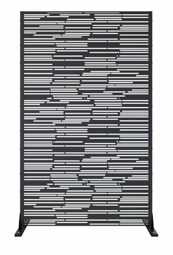 E) 6FT Outdoor Metal Privacy Screen Freestanding,Stable Base,for Patio, Garden, Balcony and Backyard black color, $40