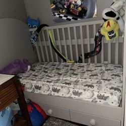 Grey Baby Crib 