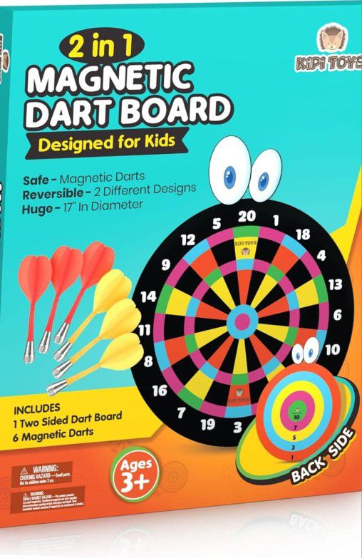 Kipi Toys- 2 In 1 Magnetic Dart Board
