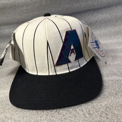 VTG Arizona Diamondbacks New Era Pinstriped Diamond Collection Wool Fitted 