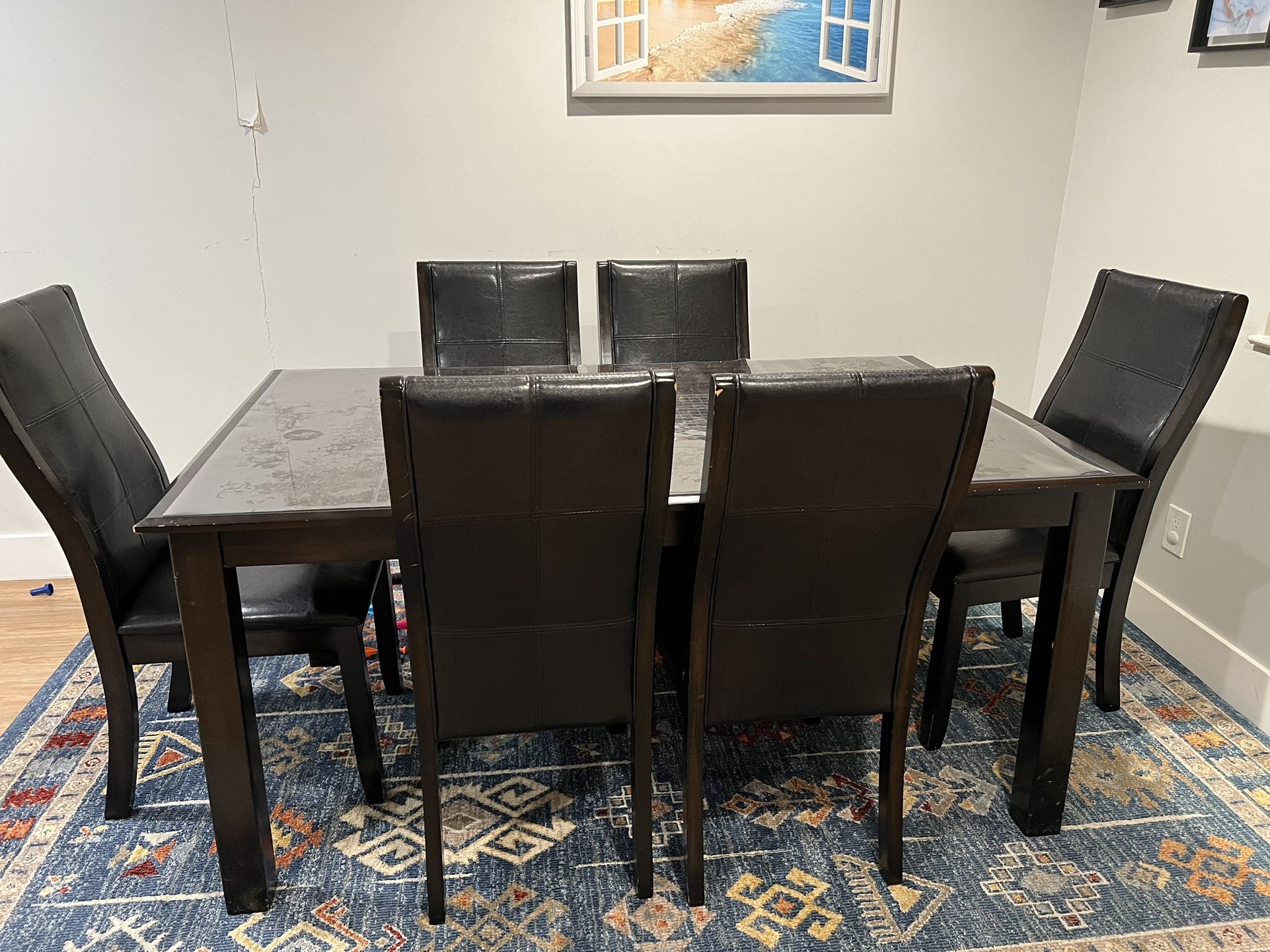 6 Chairs Dining Table 
